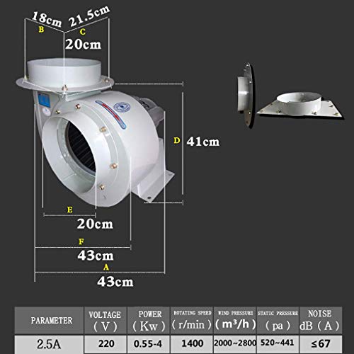 SILOLA Ventilador centrífugo Luz Campana extractora de Cocina Conducto Extracción Ventilación Ventilador Industrial Ventilador doméstico 220V