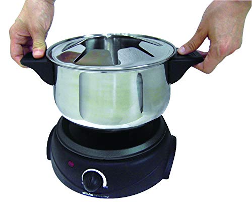 Silva Homeline fo810 Fondue 1500 W con Ajuste de Temperatura fo810 Manual Acero Inoxidable, Negro