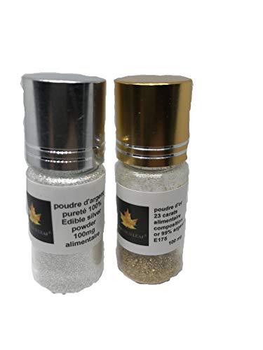 Sim Gold Leaf Polvo, Oro plata, 200mg, 2