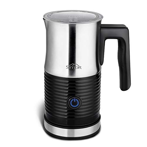 SIMBR Espumador de Leche Eléctrico 300mL Batidoras de Leche Automáticas 3 en 1, Espuma para Leche fría o Caliente con Apagado Automático Acero Inoxidable Antiadherente