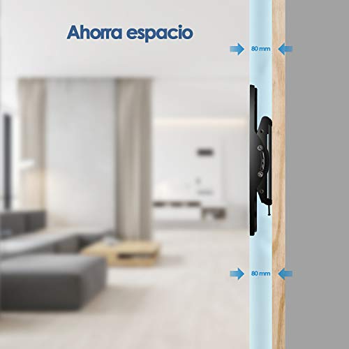 SIMBR Soporte TV Pared Inclinable ±15° VESA Máx. 600x400mm Soporte Mural para LED/LCD/Plasma/Curvada Televisores de 26"-75" Carga Máx. 60 kg