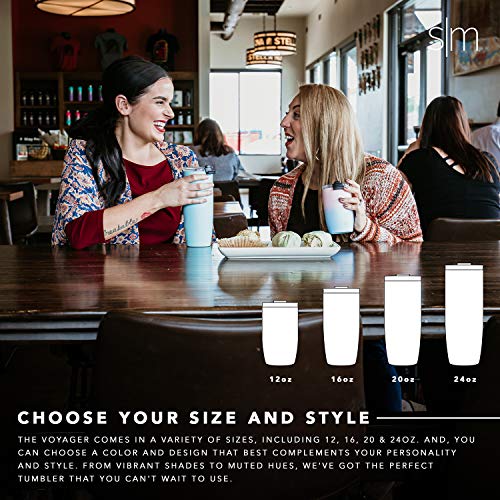 Simple Modern 710 ml (24oz) Voyager Termo Taza con Paja - Vaso Termico de Viaje Café Termica Para Llevar Acero Inoxidable Botella de Agua Dos Tonos: Dulce Caramelo