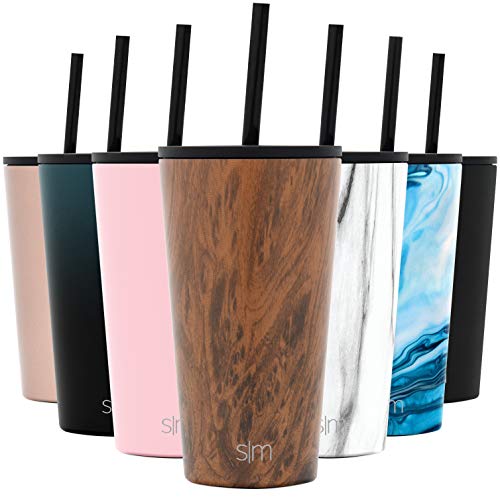 Simple Modern Classic 470ml Termo Cafe con 2 Tapas: Abatible y con Pajita Taza Termica para Llevar Vaso Termico de Viaje 4 Horas Calientes 16 Horas Frias, Botella Agua Acero Inoxidable Mujer u Hombre