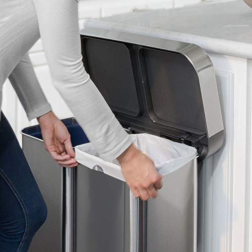 simplehuman, 3 x paquete de 20 bolsas de basura a medida (60 bolsas), código K, plástico blanco