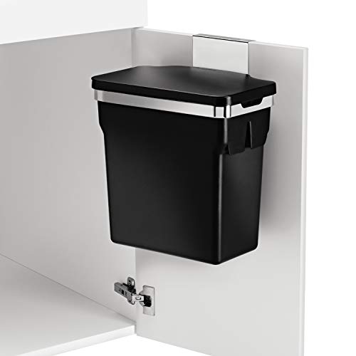 simplehuman CW1643 10L In-Cabinet Bin, Polished Heavy-Duty Steel Frame, W 29.7cm x H 36.3cm x D 22.0cm
