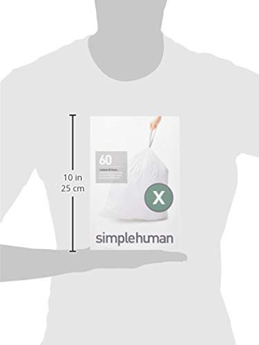 simplehuman, paquete de 20 bolsas de basura a medida, código G, plástico blanco