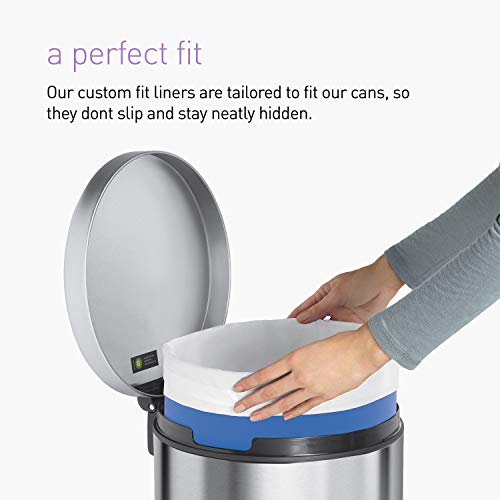 simplehuman, paquete de 20 bolsas de basura a medida, código Q, plástico blanco
