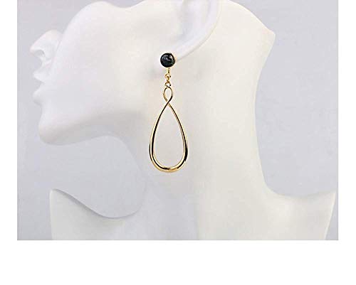 Simplicidad con Estilo 2018 Fans Still Jewelry Twist Water Drop Pendientes con Simplicidad Elegante Moda Europea Y Americana Piedra Sintética Hueca Pendientes con Simplicidad Elegante Crossborder Sup