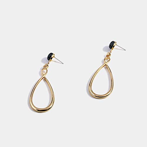 Simplicidad con Estilo 2018 Fans Still Jewelry Twist Water Drop Pendientes con Simplicidad Elegante Moda Europea Y Americana Piedra Sintética Hueca Pendientes con Simplicidad Elegante Crossborder Sup