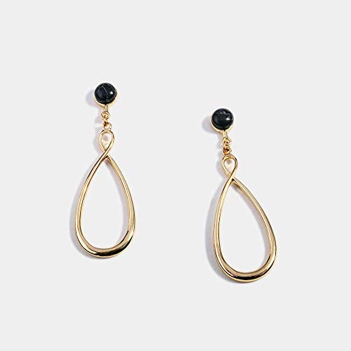 Simplicidad con Estilo 2018 Fans Still Jewelry Twist Water Drop Pendientes con Simplicidad Elegante Moda Europea Y Americana Piedra Sintética Hueca Pendientes con Simplicidad Elegante Crossborder Sup