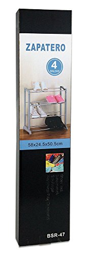 Sin marca Zapatero estantería de Varillas 4 Alturas Desmontable 58 X 24,5 X 50,5 cm