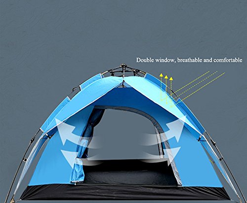 sinbrl exterior automática Pop Up Cúpula doble capa tienda de campaña de lanzamiento resistente al agua resistente al viento Antes moskitos camping festival 200 * 200 * 130 cm, color b, tamaño 2 Funktionen