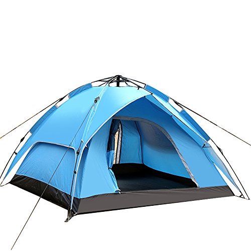 sinbrl exterior automática Pop Up Cúpula doble capa tienda de campaña de lanzamiento resistente al agua resistente al viento Antes moskitos camping festival 200 * 200 * 130 cm, color b, tamaño 2 Funktionen