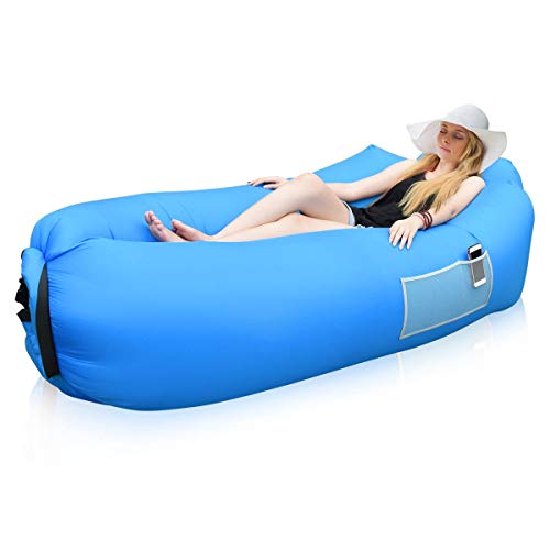 Siphly Sofa Hinchable con Almohada integrada y Bolsa, Sofa Inflable, portátil Impermeable Ligero poliéster Aire sofá Inflable ocioso, Aire Cama Tumbona de Playa para Viajes, Piscina, Camping