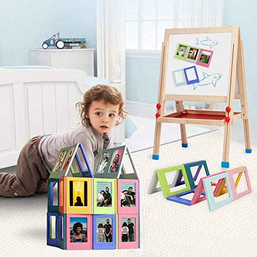Sipobuy Marcos De Fotos Magnéticos De Mini Bolsillo Colorido Arco Iris, 3,5x2,5 Pulgadas, Marcos De Fotos De Nevera, Apto para Instax, 10 Colores/Paquete