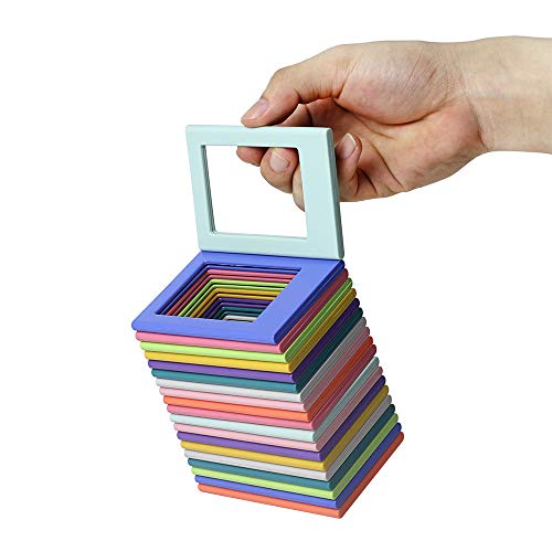 Sipobuy Marcos De Fotos Magnéticos De Mini Bolsillo Colorido Arco Iris, 3,5x2,5 Pulgadas, Marcos De Fotos De Nevera, Apto para Instax, 10 Colores/Paquete