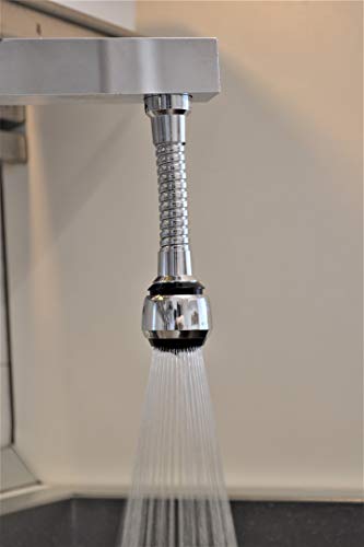 Siroflex Aireador de Grifo 2510/S Milady, Made in Italy, Aerador para Grifería de Cocina con Paja Flexible en Latón Cromado Blanco, Aireador Grifo Lavabo, Aireador Cocina Lavamanos, Ahorro de Agua