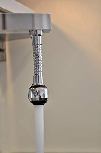Siroflex Aireador de Grifo 2510/S Milady, Made in Italy, Aerador para Grifería de Cocina con Paja Flexible en Latón Cromado Blanco, Aireador Grifo Lavabo, Aireador Cocina Lavamanos, Ahorro de Agua