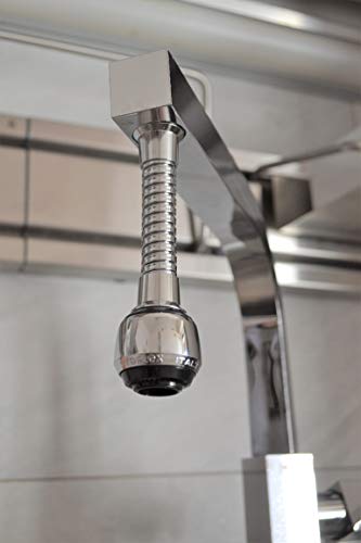 Siroflex Aireador de Grifo 2510/S Milady, Made in Italy, Aerador para Grifería de Cocina con Paja Flexible en Latón Cromado Blanco, Aireador Grifo Lavabo, Aireador Cocina Lavamanos, Ahorro de Agua