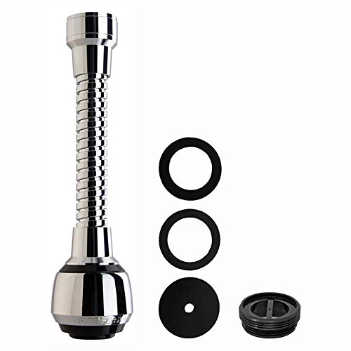 Siroflex Aireador de Grifo 2510/S Milady, Made in Italy, Aerador para Grifería de Cocina con Paja Flexible en Latón Cromado Blanco, Aireador Grifo Lavabo, Aireador Cocina Lavamanos, Ahorro de Agua