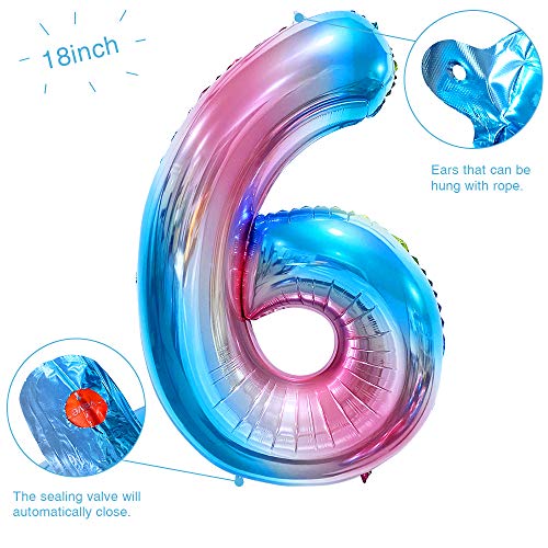 Siumir Globo de Número Globo Digital Gigante 40 Pulgadas Arcoiris Gradient Papel De Aluminio Globo Decoración de Fiestas de Cumpleaños (Número 4)