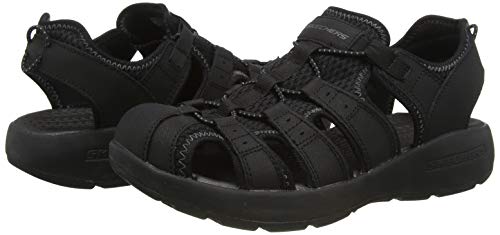 Skechers Melbo-Journeyman 2, Sandalias de Gladiador para Hombre, Negro (Black BBK), 42 EU