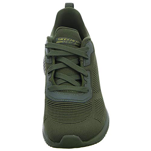 Skechers Women's BOBS SQUAD - TOUGH TALK Sneakers, Green (Olive Engineered Knit Old), 5 UK 38 EU