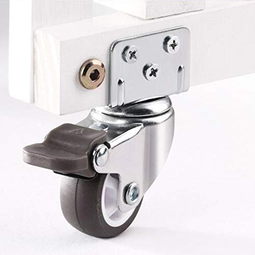 Skelang 4 ruedas giratorias de 50 mm, ruedas con soporte tipo L, ruedas de freno para mesa de café, armario, banco de trabajo, carro, capacidad de carga: 35 kg