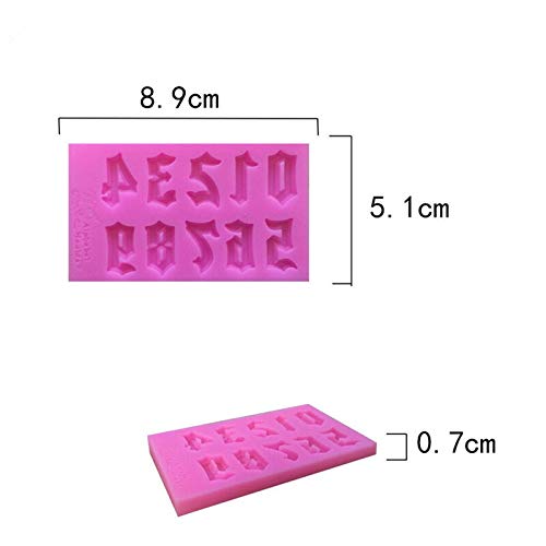 SKJH Molde de Galletas con Forma de números arábigos, moldes de Pastel de Chocolate, Molde de Silicona para Fondant, Herramientas de decoración para Hornear DIY, Accesorios de Cocina