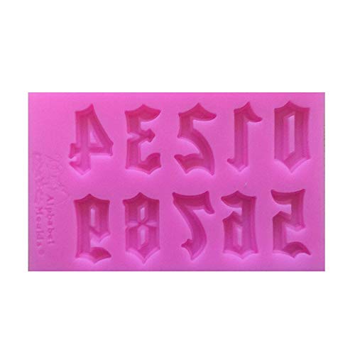 SKJH Molde de Galletas con Forma de números arábigos, moldes de Pastel de Chocolate, Molde de Silicona para Fondant, Herramientas de decoración para Hornear DIY, Accesorios de Cocina