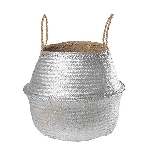 SKLUM Cesto Kahs Mah Ø45 x 40 cm Plata - (Elige Color)