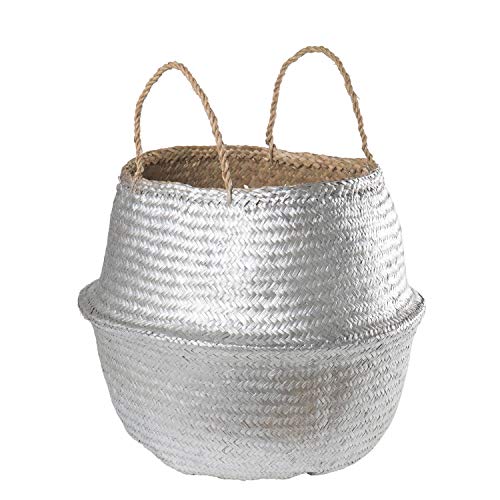 SKLUM Cesto Kahs Mah Ø45 x 40 cm Plata - (Elige Color)