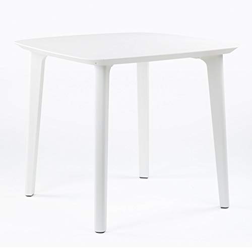 SKLUM Mesa de Exterior Cuadrada en Polietileno (85x85 cm) Tina Polietileno Blanco - (Elige Color)