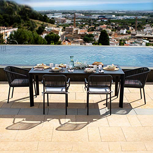 SKLUM Mesa Extensible de Exterior Rectangular en Aluminio (180-240 cm) Starmi Aluminio Blanco - (Elige Color)