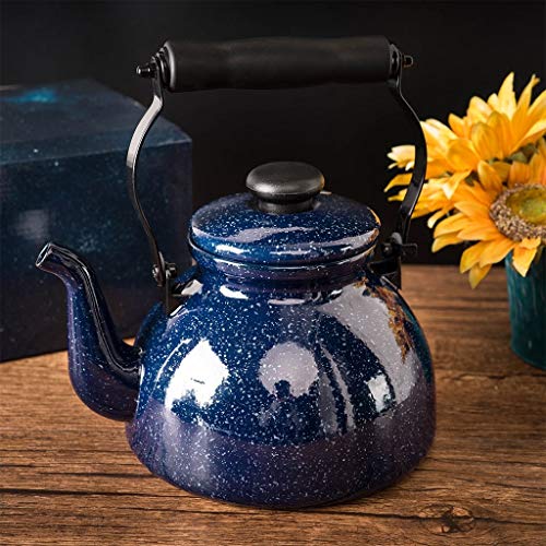 Sky Cloud Tetera de Esmalte Mini Negro de Hierro Fundido Tetera con Filtro Azul del Esmalte de la Caldera 2L Fogón de Gas General Creativo Estrellada Caldera de la Porcelana
