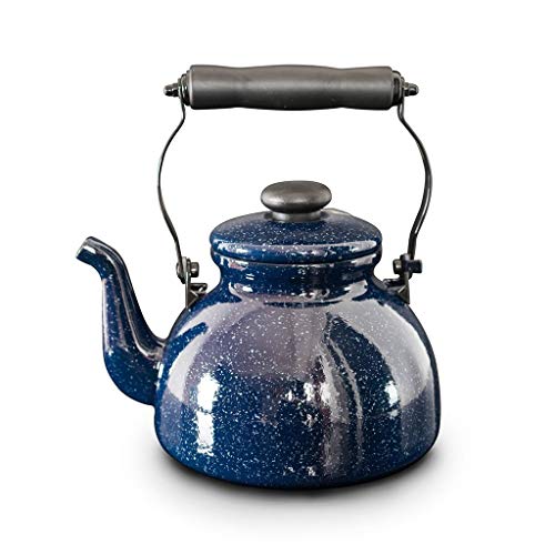 Sky Cloud Tetera de Esmalte Mini Negro de Hierro Fundido Tetera con Filtro Azul del Esmalte de la Caldera 2L Fogón de Gas General Creativo Estrellada Caldera de la Porcelana