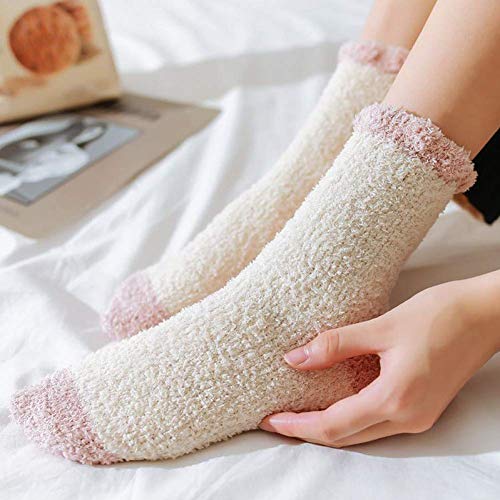 SLM-max Calcetines Tobilleros para Hombre，Calcetines de algodón de Terciopelo de Coral Calcetines de Mujer Calcetines de Piso giratorios de Moda Calcetines de Dormir de Tubo Femenino Calcetine