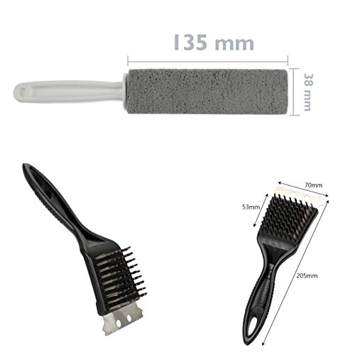 Slosy Piedra Limpieza Barbacoa + Cepillo Cerdas Acero Pack Bloque para Limpiar Parrillas, Barbacoas, Cocinas Limpieza de Utensilios de Cocina Piedra Pomez Pulir Baño Desincrustante