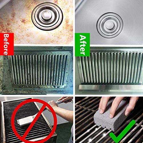 Slosy Piedra Limpieza Barbacoa Pack 4 Bloque para Parilla Ladrillo Limpiador de Plancha Reutilizable Esponja Pómez Gris Accesorios Cocina Limpiador Desinfectante Utensilios Barbacoas