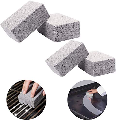 Slosy Piedra Limpieza Barbacoa Pack 4 Bloque para Parilla Ladrillo Limpiador de Plancha Reutilizable Esponja Pómez Gris Accesorios Cocina Limpiador Desinfectante Utensilios Barbacoas
