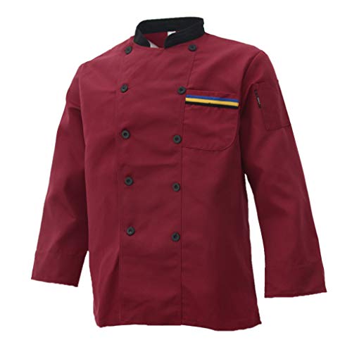 SM SunniMix Chaqueta De Chef Unisex De Manga Larga con Instalación Eléctrica Suministros de Construcción - rojo3