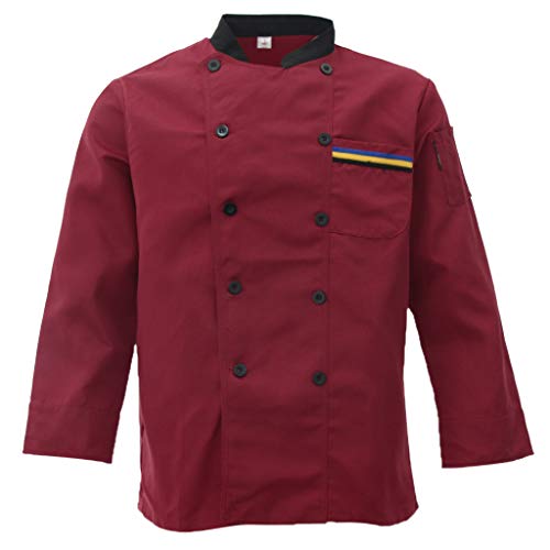 SM SunniMix Chaqueta De Chef Unisex De Manga Larga con Instalación Eléctrica Suministros de Construcción - rojo3