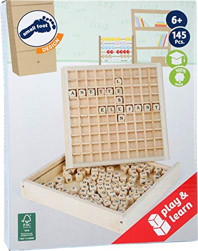 small foot company- Formar Palabras, Juego Madera, Apoyo para Aprender primeras lecturas Juguetes, Multicolor (Small Foot by Legler 10952)