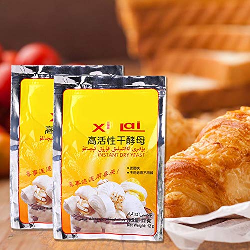 SmallPocket Bolsitas De Levadura De Pan En Polvo para Hacer Pan Acción Rápida Secado 12g 20 Sobres Pastel para Hornear Levadura Rusk Agente Leudante