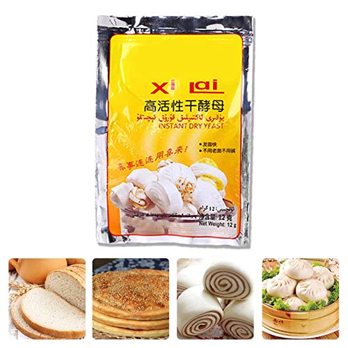 SmallPocket Bolsitas De Levadura De Pan En Polvo para Hacer Pan Acción Rápida Secado 12g 20 Sobres Pastel para Hornear Levadura Rusk Agente Leudante