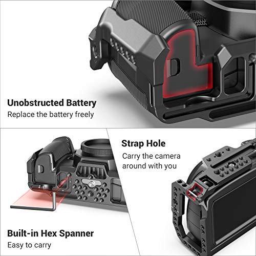 SMALLRIG Cage Kit para cámara Blackmagic Design BMPCC 4K y 6K, Jaula Kit Incluye el Camera Cage Top Handle y Montaje SSD - KCVB2748