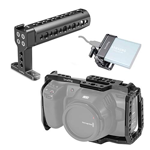 SMALLRIG Cage Kit para cámara Blackmagic Design BMPCC 4K y 6K, Jaula Kit Incluye el Camera Cage Top Handle y Montaje SSD - KCVB2748