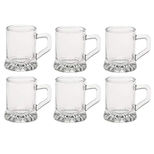 Smart Planet Bandeja de Madera para chupito, Incluye 6 Vasos de chupito, Bandeja de Madera de Haya con asa, Texto en alemán
