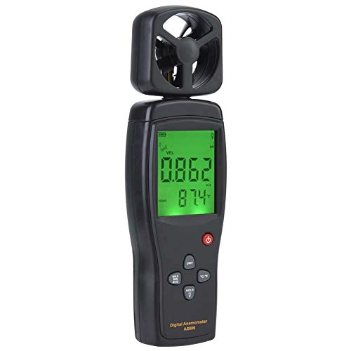 SMART SENSOR Anemómetro AS806 Medidor de viento digital portátil 0-45 m/s LCD Velocidad del viento Temperatura Probador de flujo de aire Vela Regalos