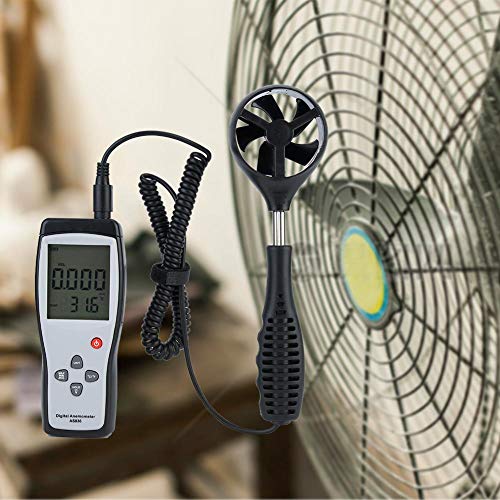 SMART SENSOR Anemómetro AS836 Medidor de viento digital portátil 0.3-45m/s 2 en 1 Velocidad del viento Temperatura Probador de flujo de aire Regalos de vela Instrumento de medición de viento